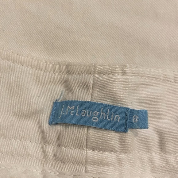 J. McLaughlin Putney Pants NWT Cotton Twill White Size 8 - Picture 4 of 10